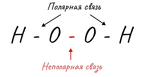 Полярная и неполярная связь в молекуле H₂O₂