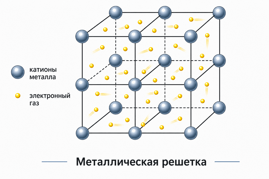 Схема металлической кристаллической решетки