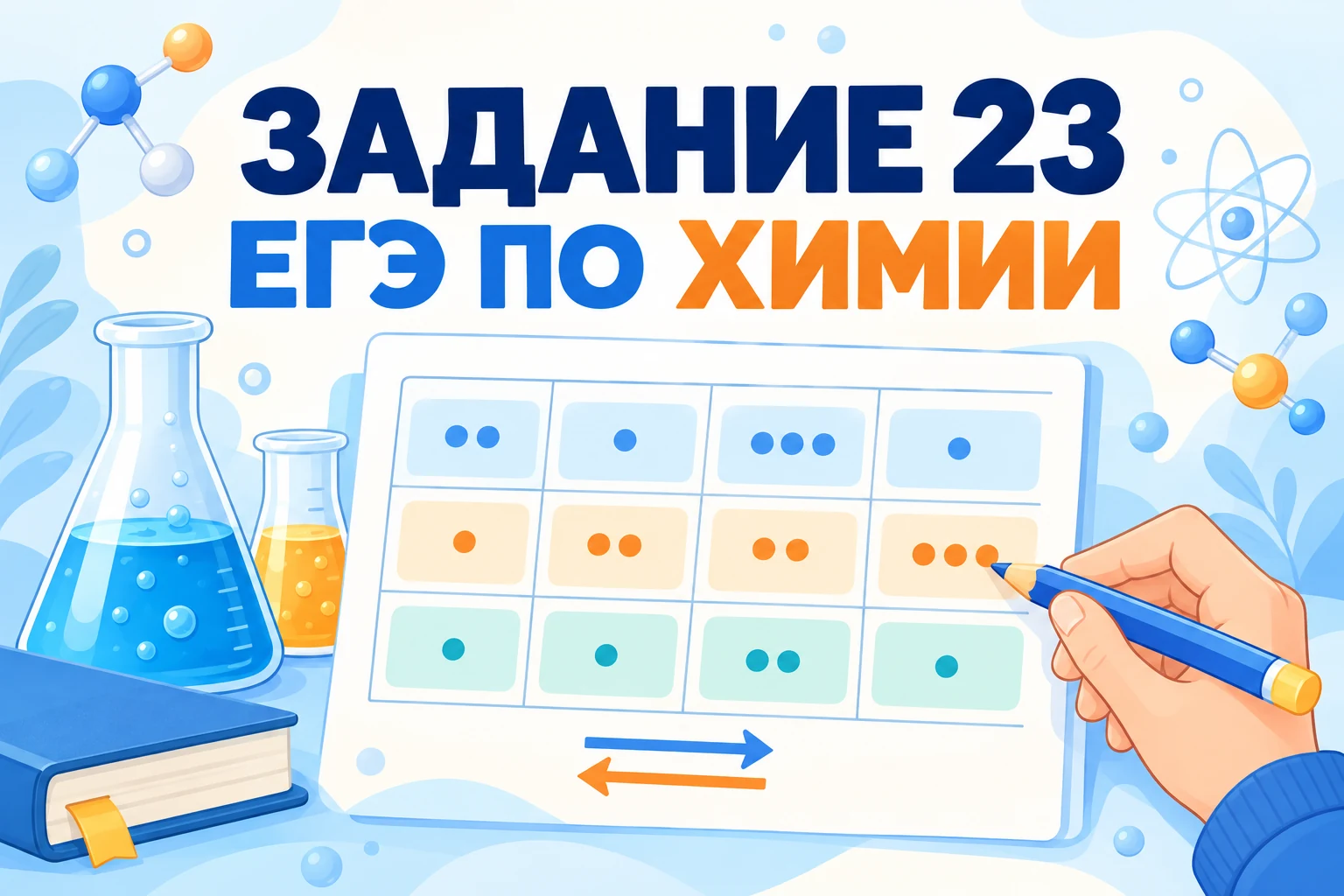 Задание 23 ЕГЭ по химии: как решать через таблицу